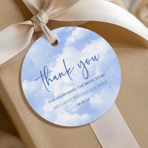 The Bride Is On Cloud Nine Blue Bridal Shower Favour Tags
