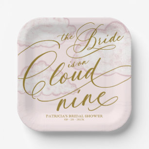The Bride Is On Cloud Nine Bridal Shower Paper Plate