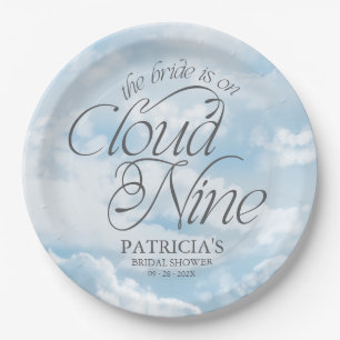 The Bride Is On Cloud Nine Bridal Shower Paper Plate