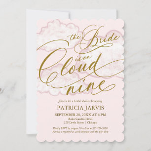 The Bride Is On Cloud Nine Modern Bridal Shower Invitation