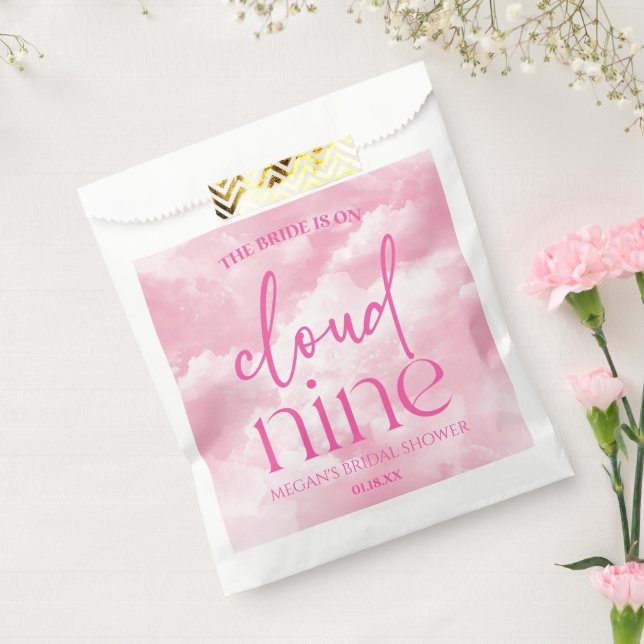 The Bride Is On Cloud Nine Pink Bridal Shower Favour Bag (Sealed)