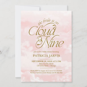 The Bride Is On Cloud Nine QR Code Bridal Shower Invitation