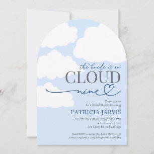 The Bride is On Cloud Nine QR Code Bridal Shower Invitation