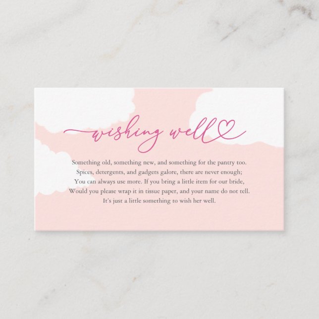 The Bride Is On Cloud Nine Wishing Well Enclosure Card (Front)