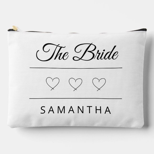 The Bride Personalised Wedding Design Accessory Pouch (Front)