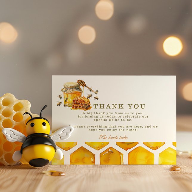 The bride to bee honeycomb shower thank you card (Creator Uploaded)