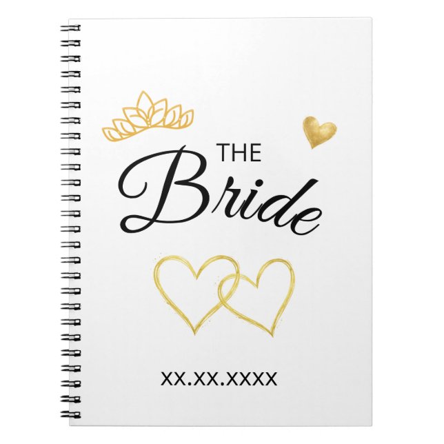 The Bride Wedding Date Elegant Design Notebook (Front)