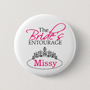 The Bride's Entourage Personalised Button
