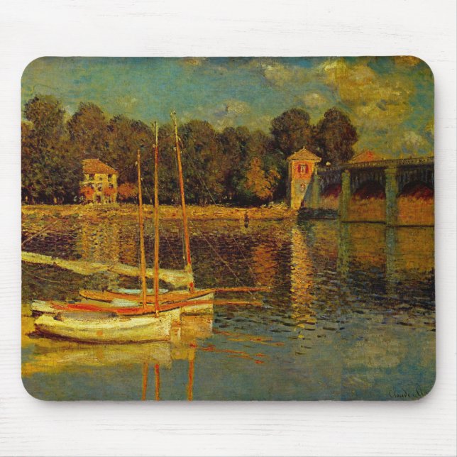 The Bridge at Argenteuil by Claude Monet Mouse Pad (Front)