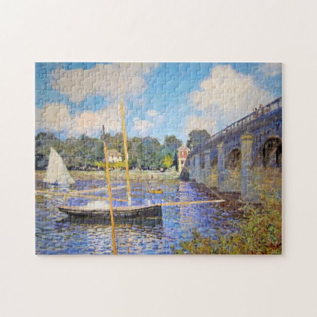 The Bridge at Argenteuil, Monet Jigsaw Puzzle (Horizontal)