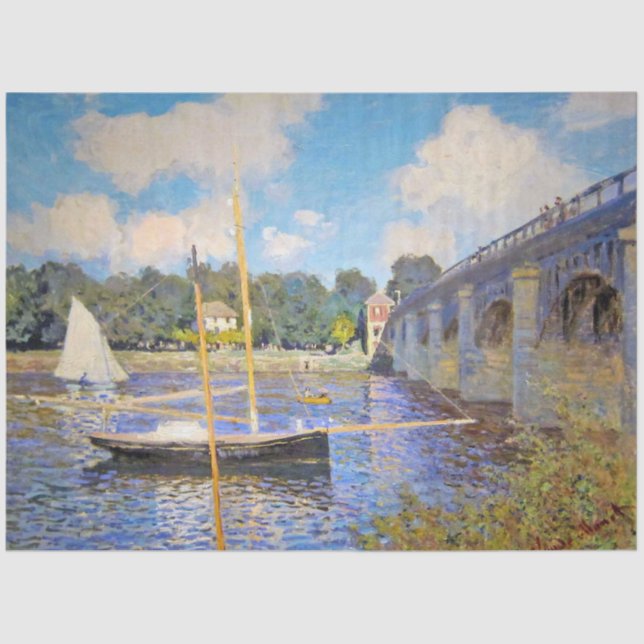 The Bridge at Argenteuil, Monet Tissue Paper (Front)