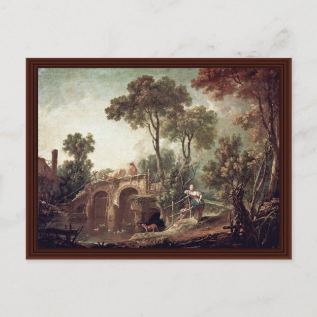 The Bridge By Boucher François Postcard (Front)