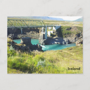 The bridge crossing Skjálfandafljót river, Icela Postcard