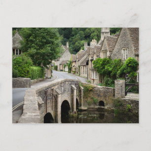 The bridge in Castle Combe, UK postcard