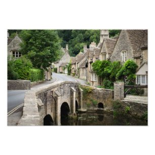 The bridge in Castle Combe, UK print