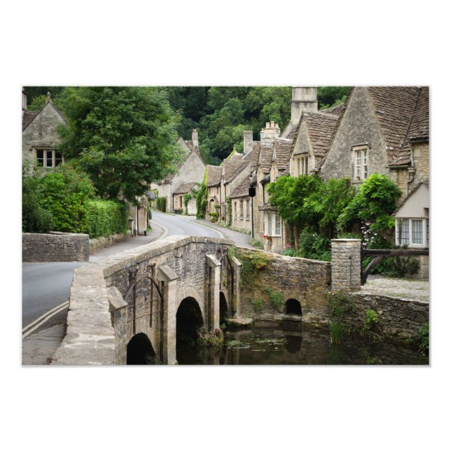 The bridge in Castle Combe, UK print (Front)