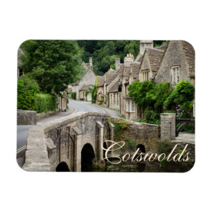The bridge in Castle Combe, UK text magnet