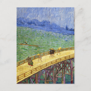 The Bridge in the Rain Vincent van Gogh fine art Postcard