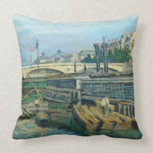 The Bridge of Louis Philippe, 1875 (oil on canvas) Cushion
