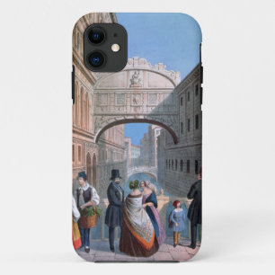 The Bridge of Sighs, Venice, engraved by Brizeghel iPhone 11 Case