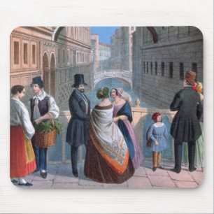 The Bridge of Sighs, Venice, engraved by Brizeghel Mouse Pad