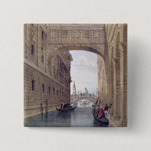 The Bridge of Sighs, Venice, engraved by Lefevre ( 15 Cm Square Badge