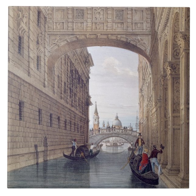 The Bridge of Sighs, Venice, engraved by Lefevre ( Ceramic Tile (Front)