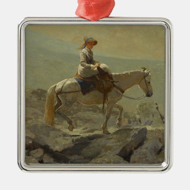 The Bridle Path, White Mountains (Winslow Homer) Metal Ornament (Front)