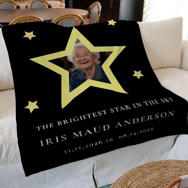 The brightest star memorial keepsake  photo fleece blanket (Creator Uploaded)