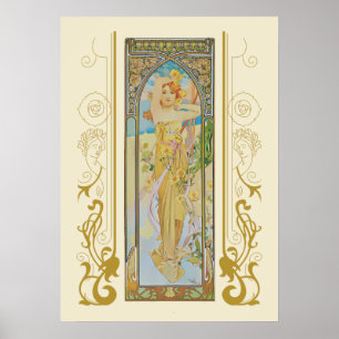 The Brightness of Day by Alphonse Mucha Poster