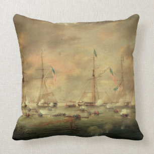 The British and American Fleets Engaged on Lake Bo Cushion