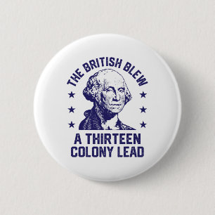 The British Blew A 13 Colony Lead Retro Us George  6 Cm Round Badge