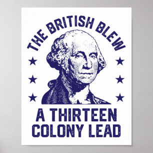 The British Blew A 13 Colony Lead Retro Us George Poster