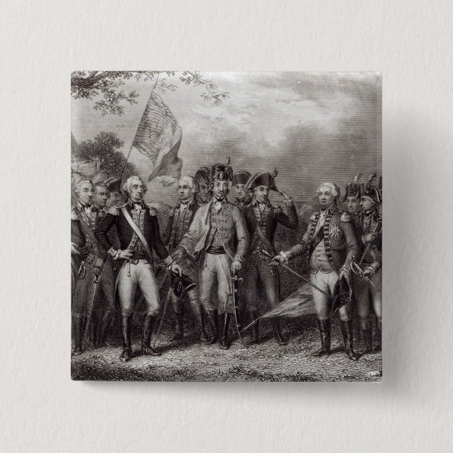 The British Surrendering their Arms 15 Cm Square Badge (Front)
