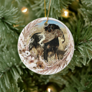 The Brittany spaniel Ceramic Ornament