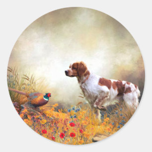 The Brittany spaniel Classic Round Sticker