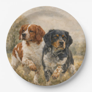 The Brittany spaniel Paper Plate