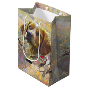 The Brittany Spaniels , Bird Hunting Season Medium Gift Bag