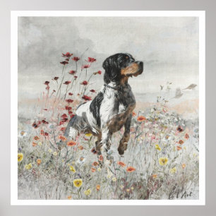 The Brittany Spaniels , Bird Hunting Season Poster