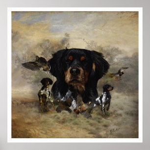 The Brittany Spaniels , Bird Hunting Season Poster