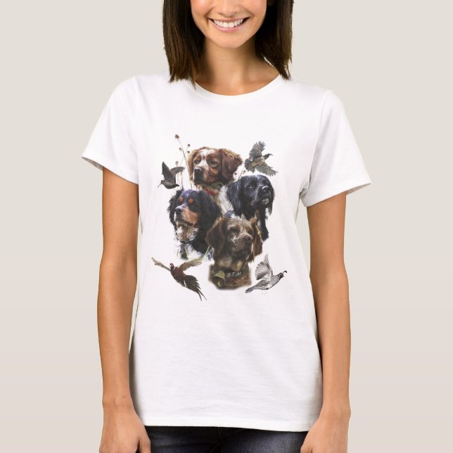 The Brittany Spaniels , Bird Hunting Season T-Shirt (Front)