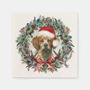The Brittany Spaniels , Christmas Napkin