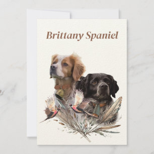 The Brittany Spaniels,  French Brittany, Bird dog, Invitation