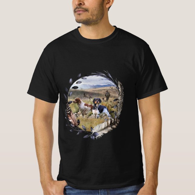 The Brittany Spaniels,  French Brittany, Bird dog, T-Shirt (Front)
