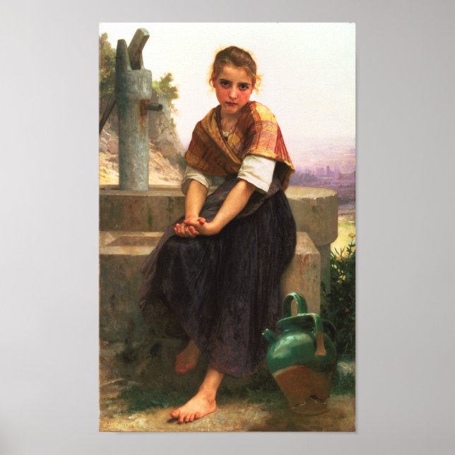 The Broken Pitcher by Bouguereau Poster (Front)