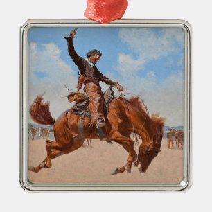 The Bronco Buster (by Frederic Remington) Metal Ornament