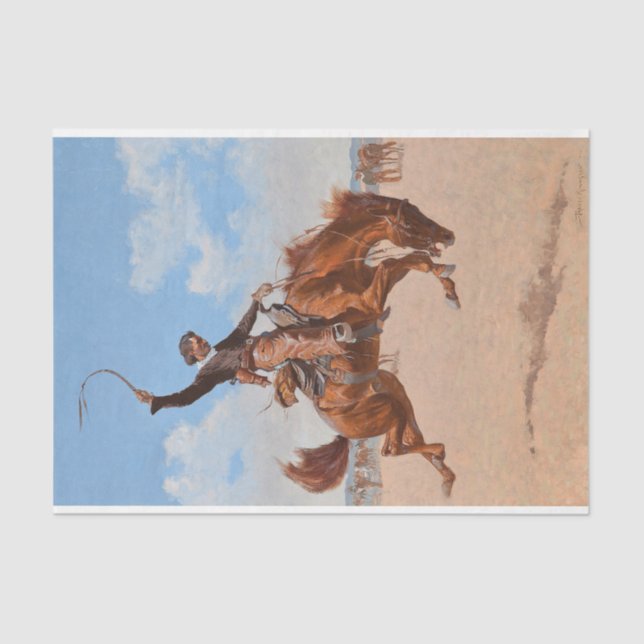 The Bronco Buster (by Frederic Remington) Tissue Paper (Front)