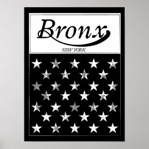 The Bronx   New York American Flag Poster