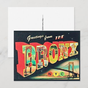 The Bronx NY Retro Postcard