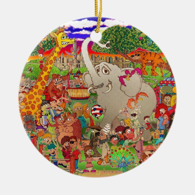 The Bronx Zoo Uncaged Ceramic Ornament (Front)